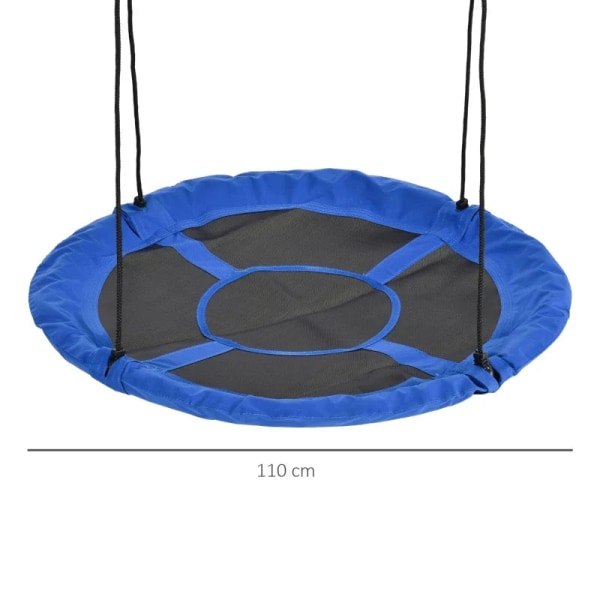 Rootz Nest Swing - Barngunga - Väderbeständig - Upp till 100 kg - Längdjusterbara rep - Blå - Ø110cm x 170cm