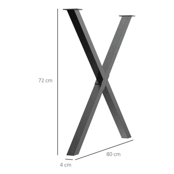 Rootz Bordsben - 2 delar Stålbordsben - X-formad bordsben - Bord