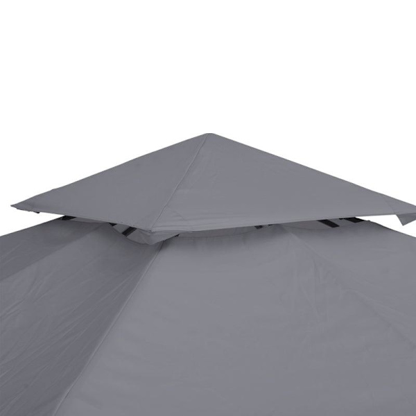 Rootz Gazebo Ersättningstak - Ersättningstak - Dubbelvåningstak - Paviljongtak - Metall - Deep Grey - 300cm x 300co