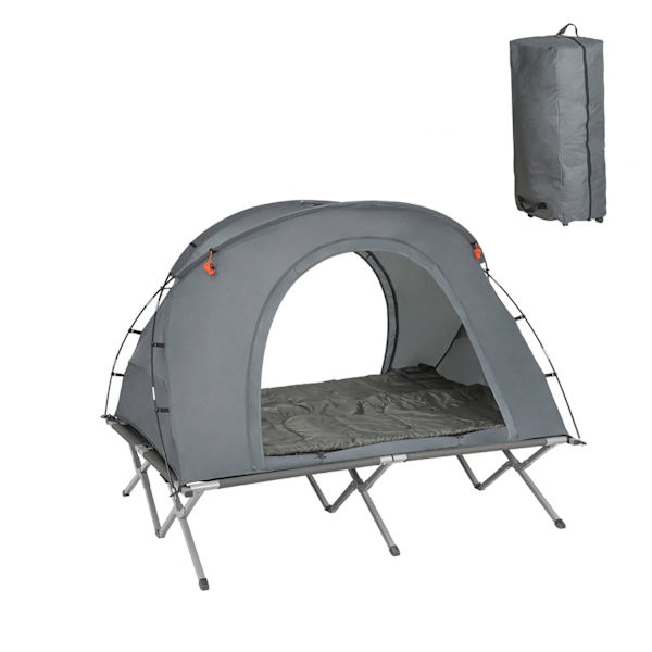 Rootz 4-i-1 campingteltsæt - Camp seng - Camping liggestol - Sovepose - Holdbar Oxford Nylon - Nem transport - Myggebeskyttelse - 194cm x 157cm x 145c