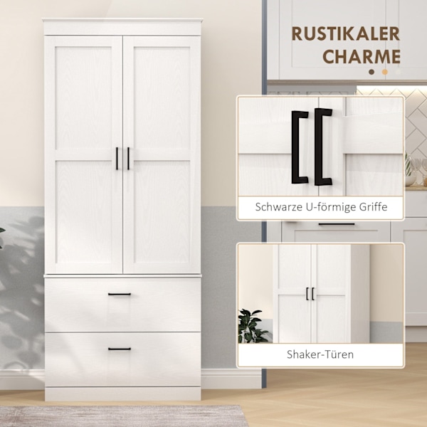 Rootz Fritstående køkkenskab - Pantry Storage - Stue Cabinet - Justerbare hylder - 75W x 39d x 178H cm