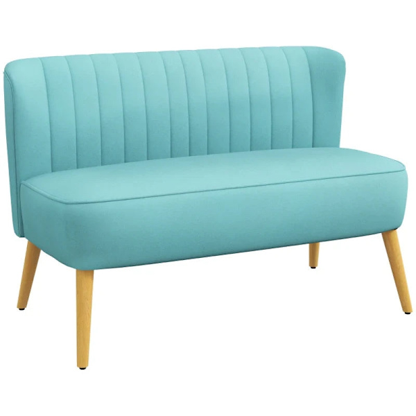 Rootz Soffa - Retro Design - 2-sits soffa - Träben - Trä - Tyg - Sammetslen polyester - Grön - 117cm x 56,5cm x 77cm