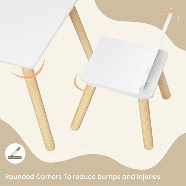 Rootz 3-delade sittplatser för barn - Montessoribord och stolar - Molnformat ryggstöd - Säkerhetsfunktioner - Utrymmesbesparande design - 50 cm x 44 c