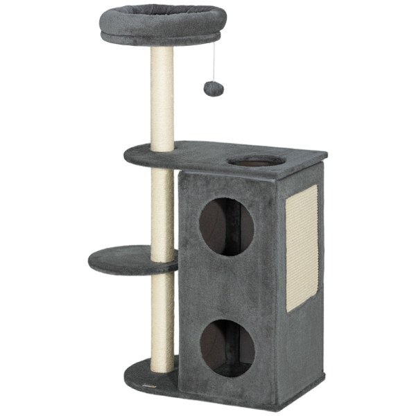 Rootz Cat Tree - Cat Climbing Tree - Lekfulla kattmöbler - Sisal skrapstolpar - 55cm x 34cm x 111cm