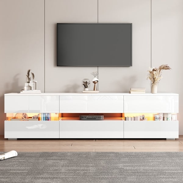 Rootz Modern TV-kaappi - Mediateline - Viihdeyksikkö - Ylellinen LED-valaistus - 160cm x 39cm x 45cm