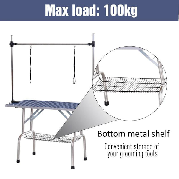 Rootz Dyreplejebord - Sort - Gummi, Mdf, Metal - 42,12 cm x 23,62 cm x 66,93 cm