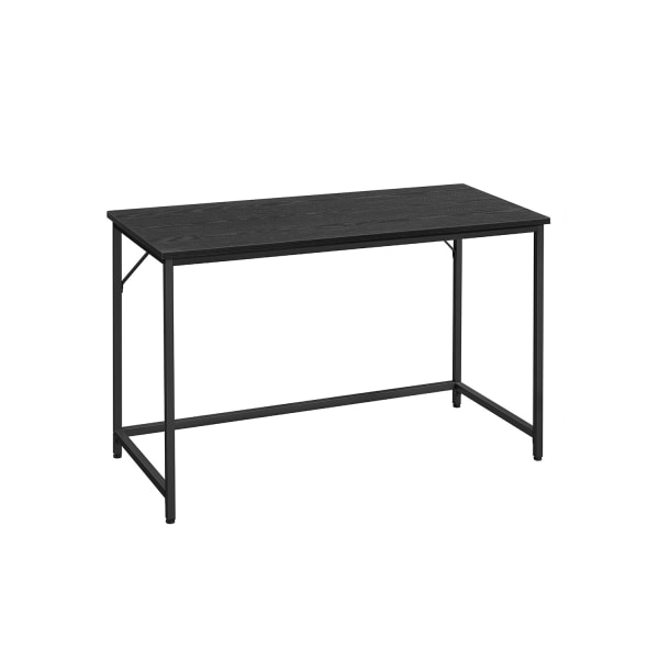 Rootz Black Desk - Skrivebord - Studiebord - Spånplade og stål - Rummelig overflade - Nem montering - 60cm x 120cm x 76cm