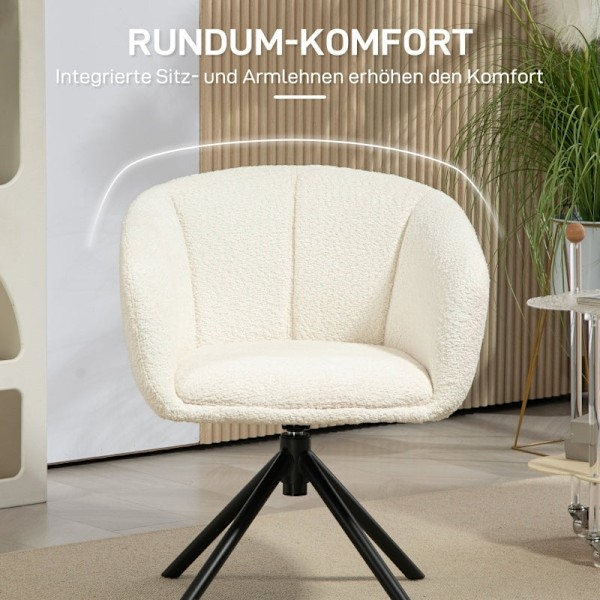 Rootz Swivel Recliner Chair - Klädd fåtölj - Lässtol - 360° rörelse - Metallben - 58,5W x 59D x 78,5H cm