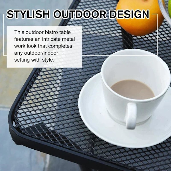 Rootz Garden Soffbord - Tebord - Sidobord - Fyrkantigt bord - Metall - Svart - 45 x 45 x 50 cm