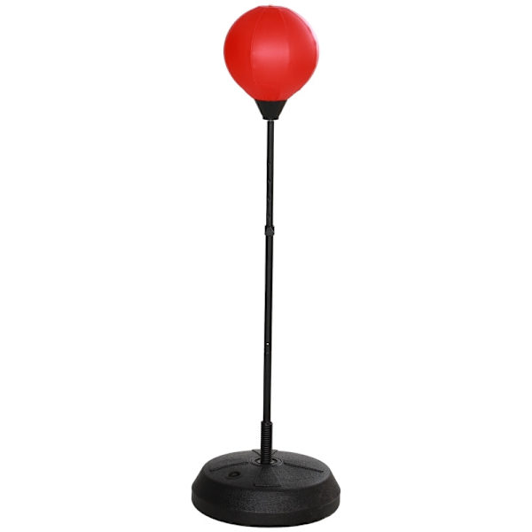 Rootz børneboksesæksæt med justerbar højde - Boksesæt til børn - fjederbufferstativ - sikre materialer - rød - 44,3 cm x 122,5-147 cm