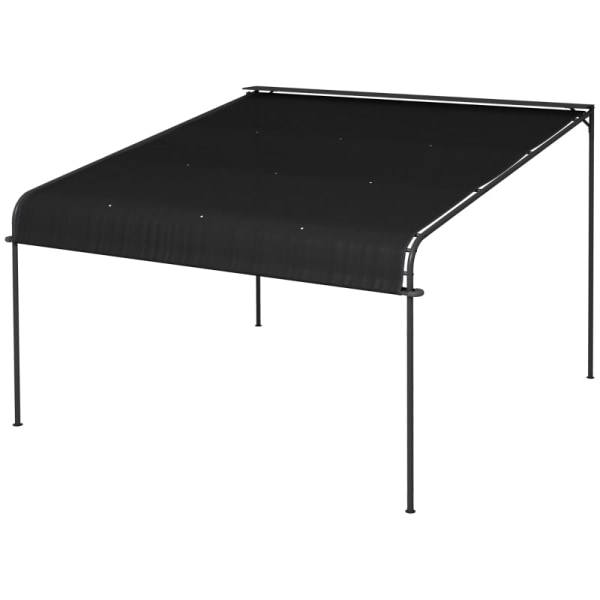 Rootz Pergola - Solskydd - Väderbeständig - Handvev - Justerbart skjuttak - Stål+polyester - Mörkgrå - 396L x 302W x 210/280H cm