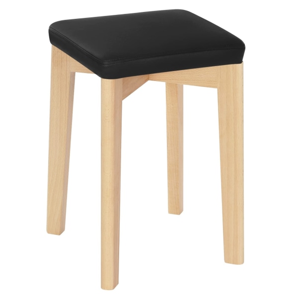 Rootz ruokapöydän tuoli - keittiöjakkara - pyökkipuuistuin - PU-päällysteinen tuoli - pinottava istuin - puujakkara - puun syy + musta - 32,5x47x32,5