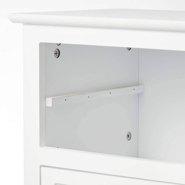 Rootz hvidt sengebord - Natbord - Opbevaringsskab - Rigelig opbevaringsplads - Elegant design - Holdbar - 40 cm x 60 cm x 30 cm