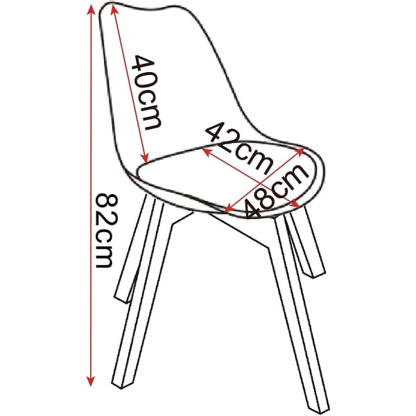 Rootz spisestuestol i flerfarvet hør - Ergonomisk stol - Komfortabel siddeplads - Højdensitetsskum - Robust og holdbar - Gulvbeskyttelse - 48 cm x 42