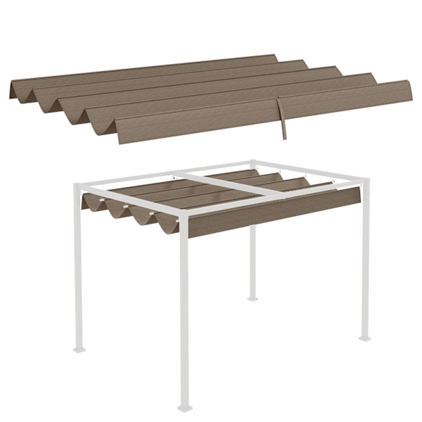 Rootz Pavilion Ersättningstak - Pergola Canopy - UV -skydd - Lätt montering - Polyestertyg - 286 cm x 245 cm