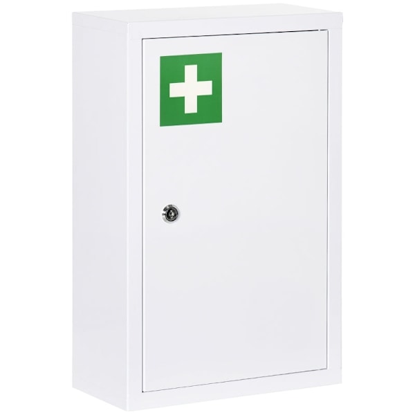Rootz Medicinskåp - Första hjälpen-skåp - Väggmonterad apoteksförvaring - Kallvalsat stål - 30cm x 14cm x 46cm