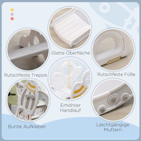 Rootz Rutsjebane til børn - Rutsjebane til børn - Rutsjebane til småbørn - Ekstra sikkert design - Holdbart plastik - Fantasifuldt raketdesign - 157 c