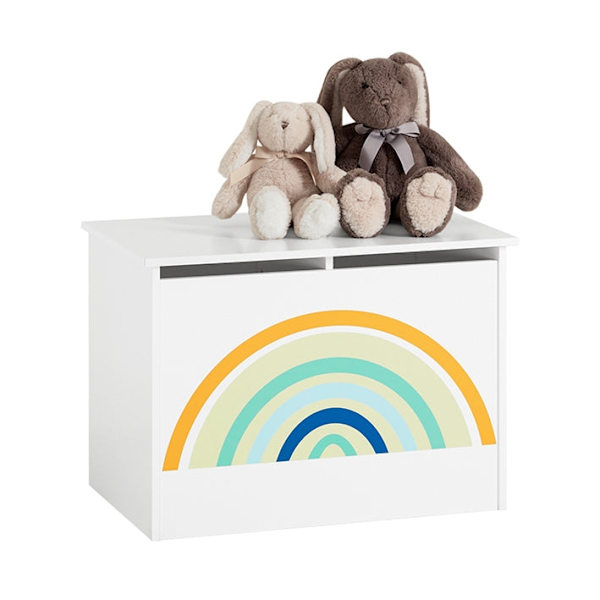Rootz Toy Chest - Toy Box - Förvaringslåda för barn - Stabil MDF-konstruktion - Barnvänlig höjd - Stora fack - 62cm x 44cm x 40cm