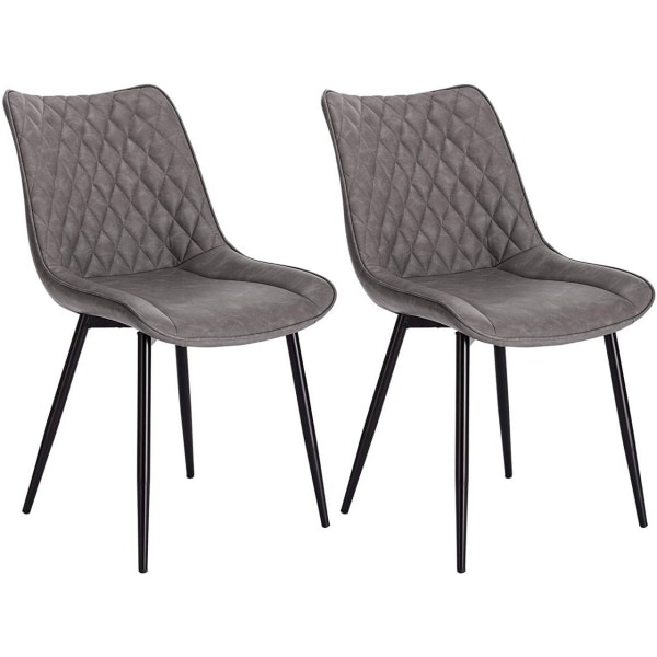 Rootz Set med 2 matstolar - Köksstolar - Moderna sittplatser - Hållbar, bekväm, lätt att montera - konstläder och metall - 46 cm x 40,5 cm x 85,5 cm