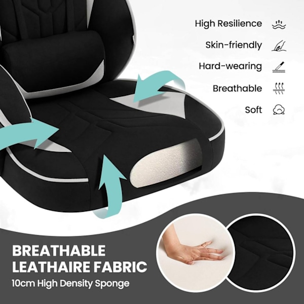 Rootz Gaming Chair med Fotstöd - Kontorsstol - Justerbar fällbar sits - Ergonomisk design - Leathaire Tyg - 55cm x 51cm x 76,5cm