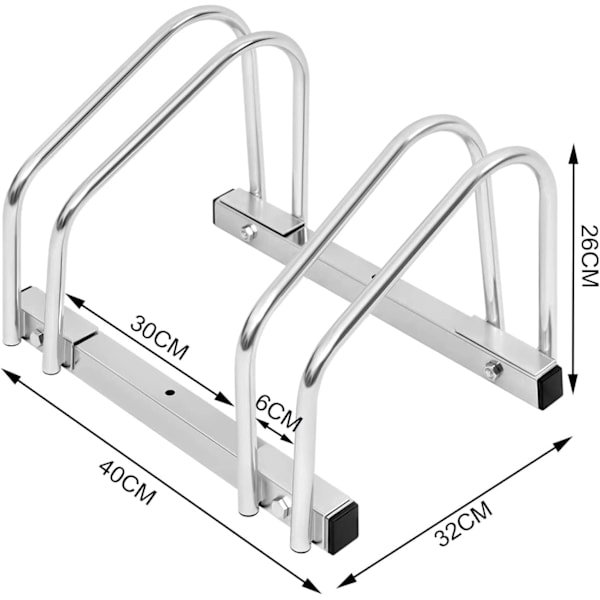 Rootz galvaniseret jern cykelstativ - Cykelholder - Hjulstativ - Ridse- og vejrbestandig - Universal Fit - Pladsbesparende - 16 mm x 35-55 mm