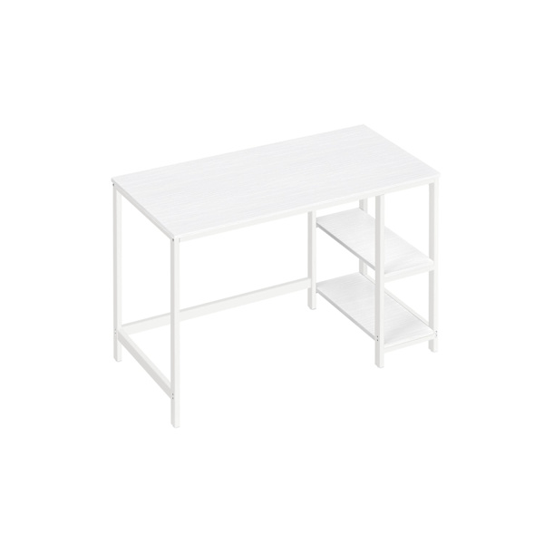 Rootz Maple White Desk - Kirjoituspöytä - Työpöytä - Lastulevy- ja teräsrakenne - Tilava työpinta - Helppo koota - 60 cm x 120 cm x 76 cm
