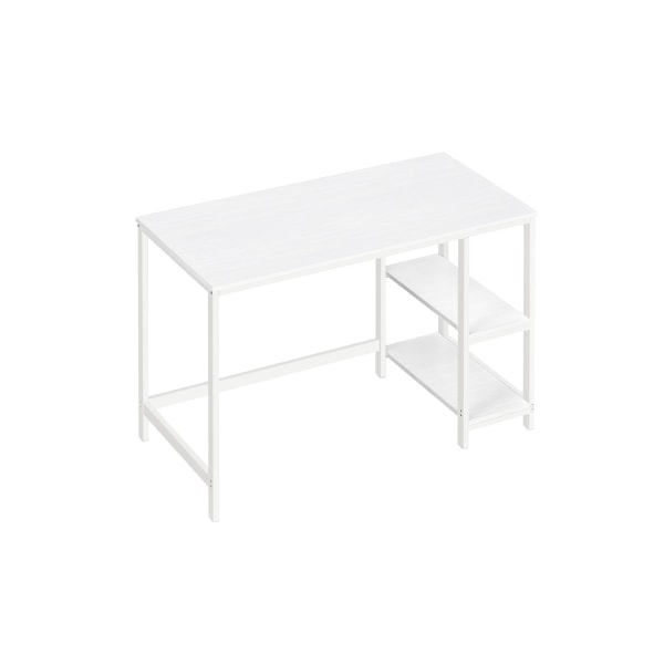 Rootz Maple White Desk - Skrivebord - Studiebord - Spånplade og stålkonstruktion - Rummelig arbejdsflade - Nem montering - 60cm x 120cm x 76cm
