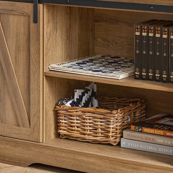 Rootz Moderne skænkskab - Kommode - TV stativ - Skydedøre - Justerbare hylder - Rummelig opbevaring - PB(E1) Materiale - 120cm x 70cm x 40cm