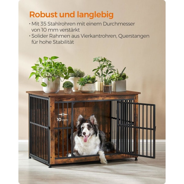 Rootz Vintage Brown Hundebur - Kæledyrsbur - Heavy Duty Kennel -