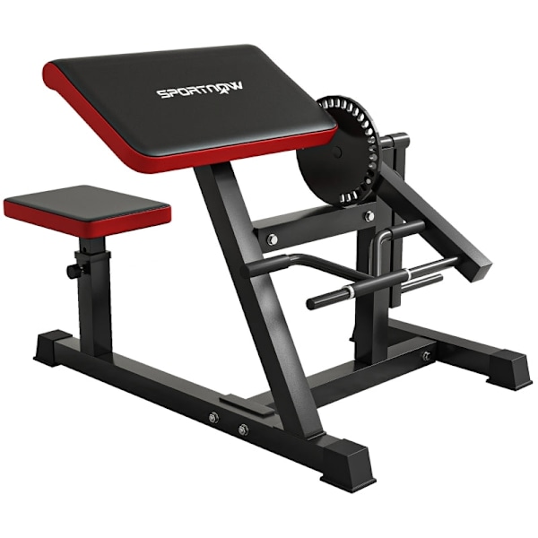 Rootz Curl Bench Machine - Bicep Curl Station - Triceps Extension - Anpassningsbar träning - 25 vinkelinställningar - Viktplattor - Kompakt design - 1