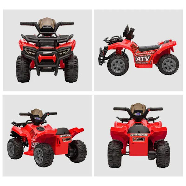 Rootz Elfordon för barn - Mini Elektrisk Quad - Barnmotorcykel - Elektrisk ATV Barnvagn - Elektrisk Quad För 18-36 månader - Röd - 70 x 42 x 45 cm