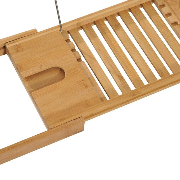 Rootz Badekarhylde - Badekarbro - Badekarstøtte - Badekarbakke - Badekar - Bambus - Naturlig - (70-105) X 21,8 X 5 Cm