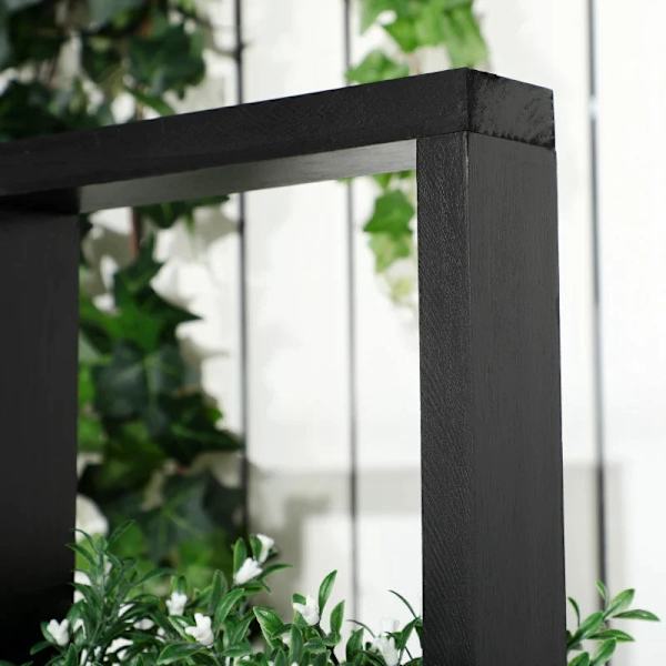 Rootz Plant Box - Kombination - Modulär design - Stativram - Naturligt trä - Svart - 90 x 45 x 170 cm