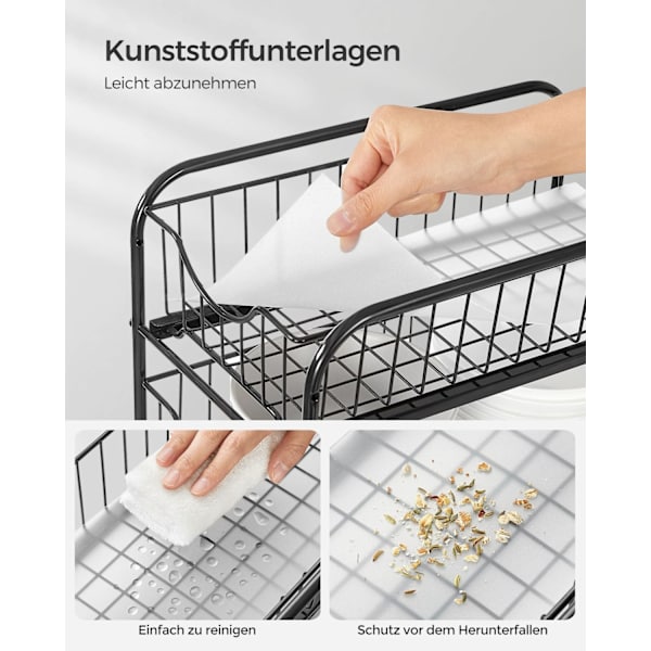 Rootz Steel Classic Black 3 etagers kagerol - Bagestativ - Dessertdisplay - Stålkonstruktion - Pladsbesparende design - Nem montering - 21 cm x 36,5 c