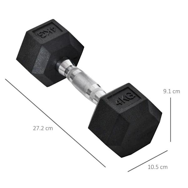 Rootz 2 x 4kg kuusikulmaiset käsipainot - kumikäsipainot - urheilulliset kuusipainosetit - painonnostoharjoitus - koti - kuntosali