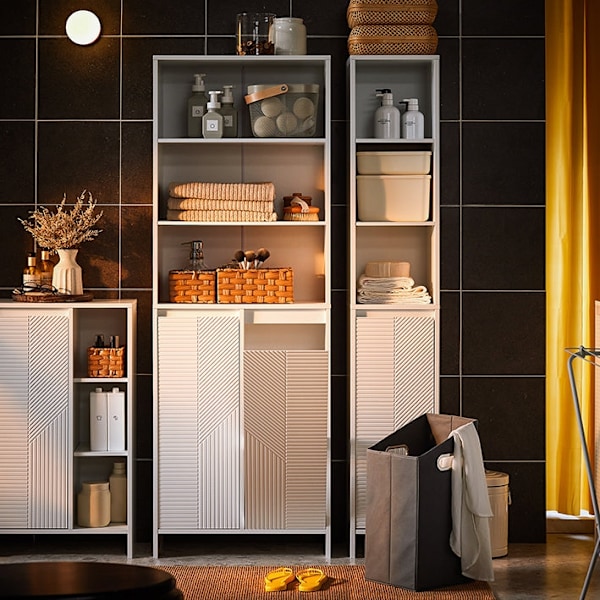 Rootz Tall Badrumskåp - förvaringsskåp - MDF -skåp - Space -Saving Design - 60x171x37cm