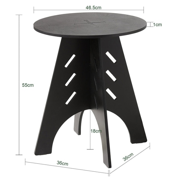 Rootz trä sidobord - Soffbord - Tapp fogbord - Enkel montering - Miljövänlig - Bullerdämpande golvskydd - H55 x Ø46,5cm