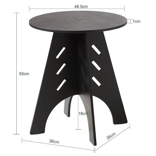 Rootz træsidebord - Sofabord - Tandledsbord - Nem montering - Miljøvenlig - Støjreducerende gulvbeskyttere - H55 x Ø46,5 cm
