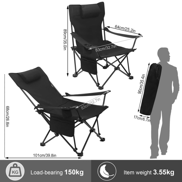 Rootz Camping tuoli - Taitettava istuin - Ulkotuoli - Kalastaja