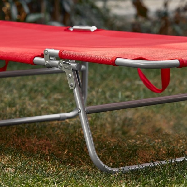 Rootz justerbar solseng med baldakin - Haveseng - Strandseng - Holdbar metalramme - Syntetisk fiberstof - Multiposition - Opbevaringslomme - 195 cm x