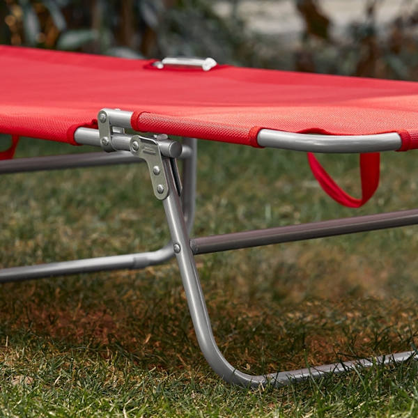 Rootz justerbar solstol med baldakin - Trädgårdssäng - Strandsäng - Slitstark metallram - Syntetfibertyg - Flerläges - Förvaringsficka - 195 cm x 90 c