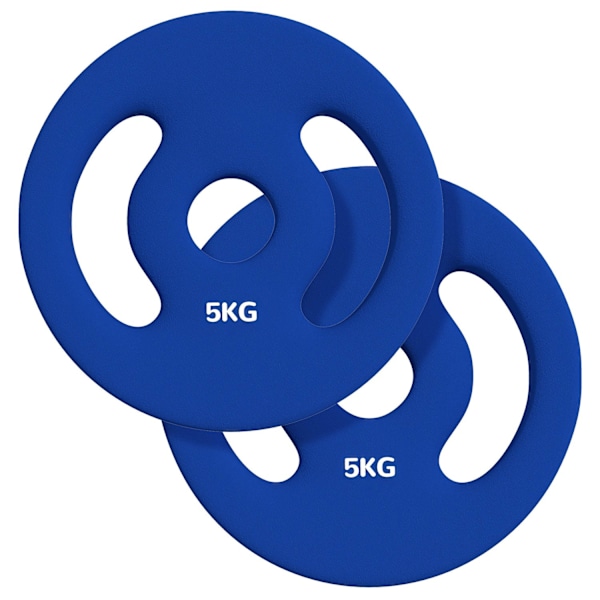 Rootz 2 x 5 kg Vægtplader - Vægtsæt - Home Gymplader - Holdbar plast - Ø20CM X 4CM - Ideel til styrketræning