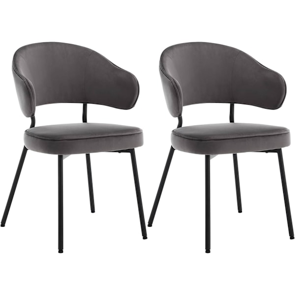 Rootz Matstol - Köksstol - Sammetssits - Metallram - 54cm x 83,5cm 52cm - Ergonomiskt ryggstöd - Snygga armstöd - 120kg Kapacitet