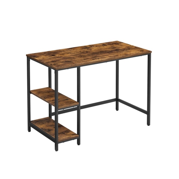 Rootz Vintage brun-sort skrivebord - Skrivebord - Studiebord - Spånplade- og stålkonstruktion - Rummelig arbejdsflade - Nem montering - 50 cm x 100 cm