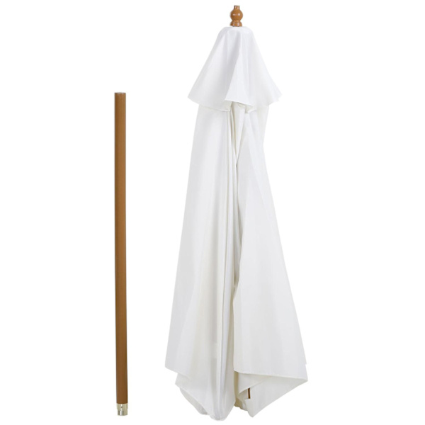 Rootz Parasol Tuinparasol - Crème - Bambus, Polyester - 98,42 cm x 98,42 cm x 90,55 cm