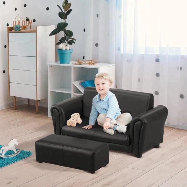 Rootz Barnsoffa - Barnfåtölj - Barnsoffa - Soffa Fåtölj - Soffa - Svart - 83 X 42 X 41 Cm