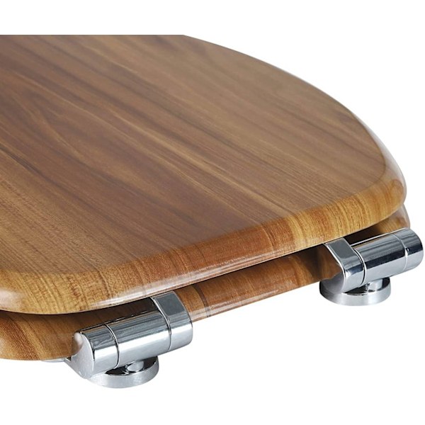 Rootz Soft-Close toiletsæde - Antibakteriel - Vandafvisende - Universal O-formet - 37,8 cm x 43,8 cm - MDF - Zinklegering - Rustfrit stål