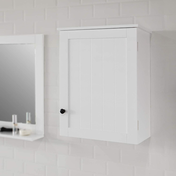 Rootz White Vægmonteret - Enkeltdørs badeværelsesskab - B40 x D23 x H52cm