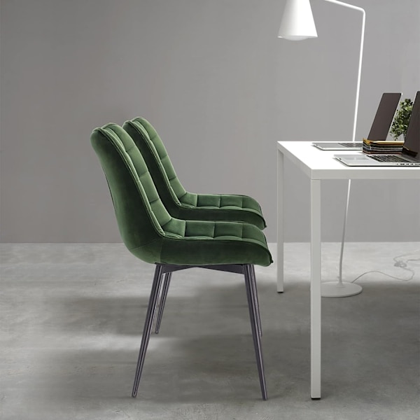 Rootz Set med 4 matstolar - Sammetssits - Metallben - Ergonomisk design - Hållbar och bekväm - Golvskydd - 85,5 cm x 46 x 40,5 cm
