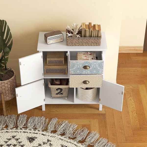 Rootz Shabby Chic skänk - Vintage byrå - Förvaringsskåp - Elegant design - Gott om förvaring - Robust konstruktion - 34D x 68W x 80H cm